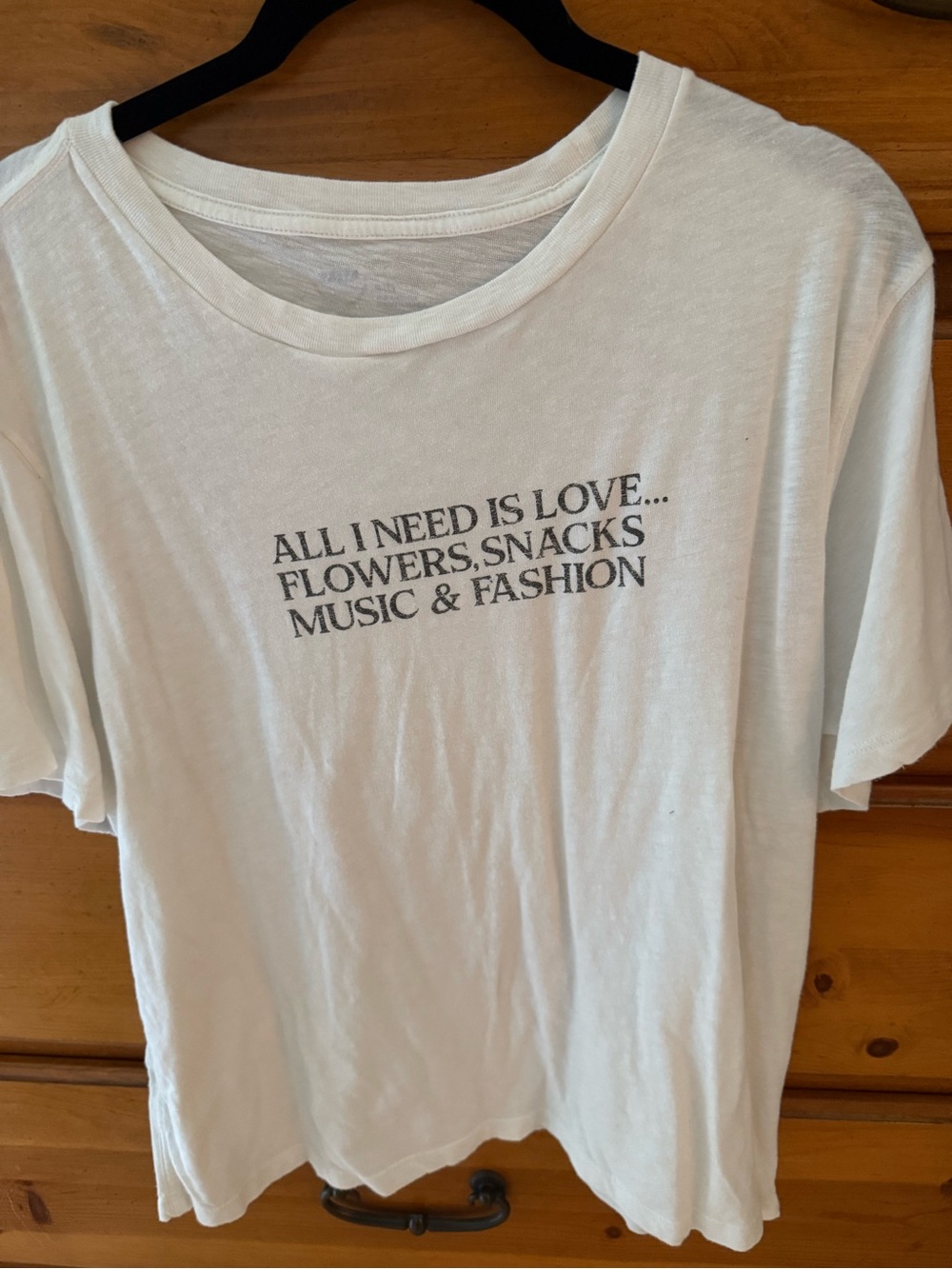 aerie White Short Sleeve Graphic Tee - "All I Need Is Love"